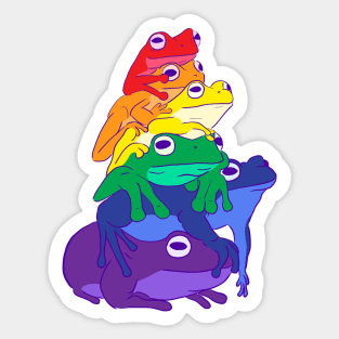 Gay Pride Frog Stack Sticker